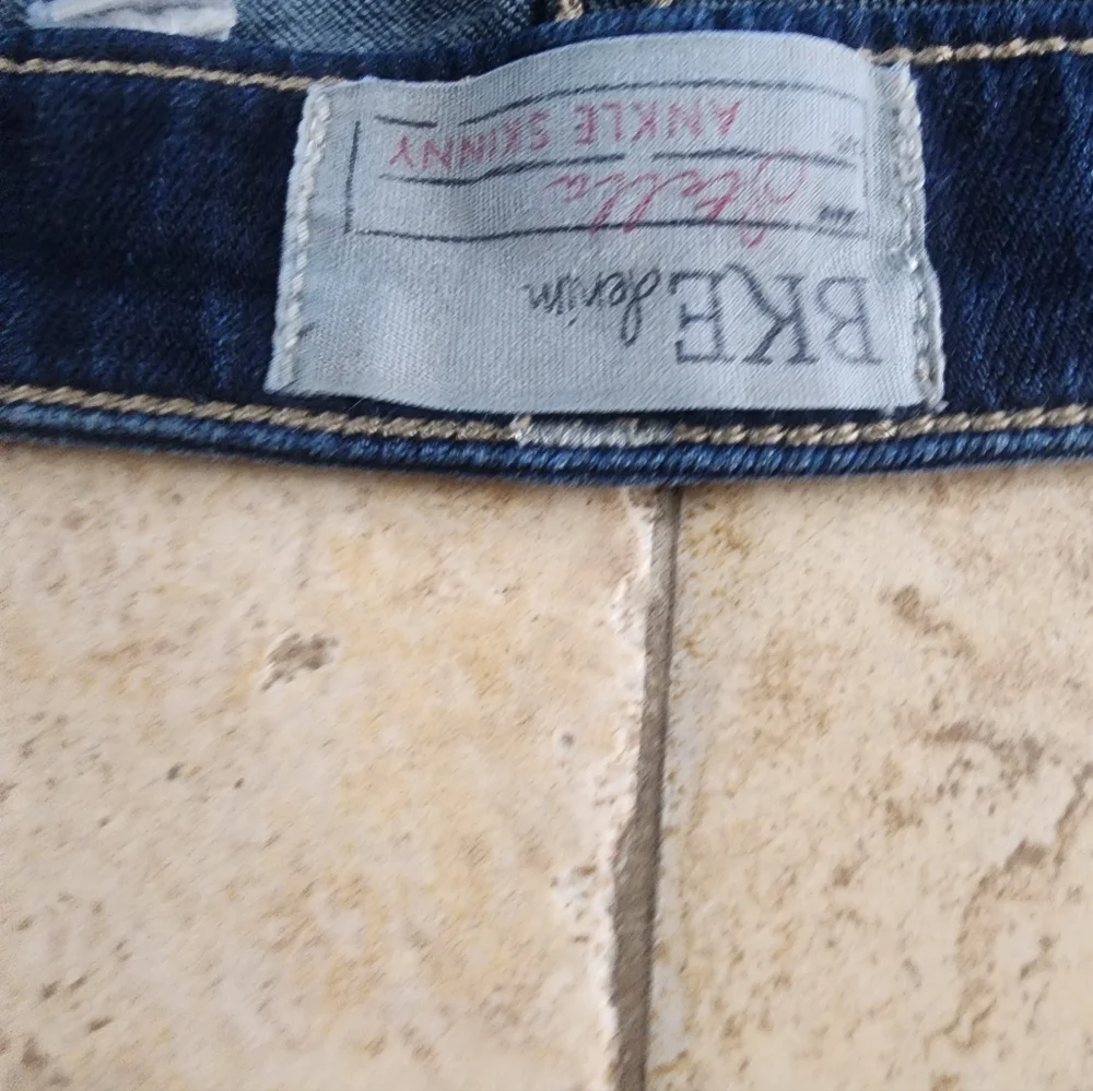 BKE Dark Blue Distressed Skinny Jeans